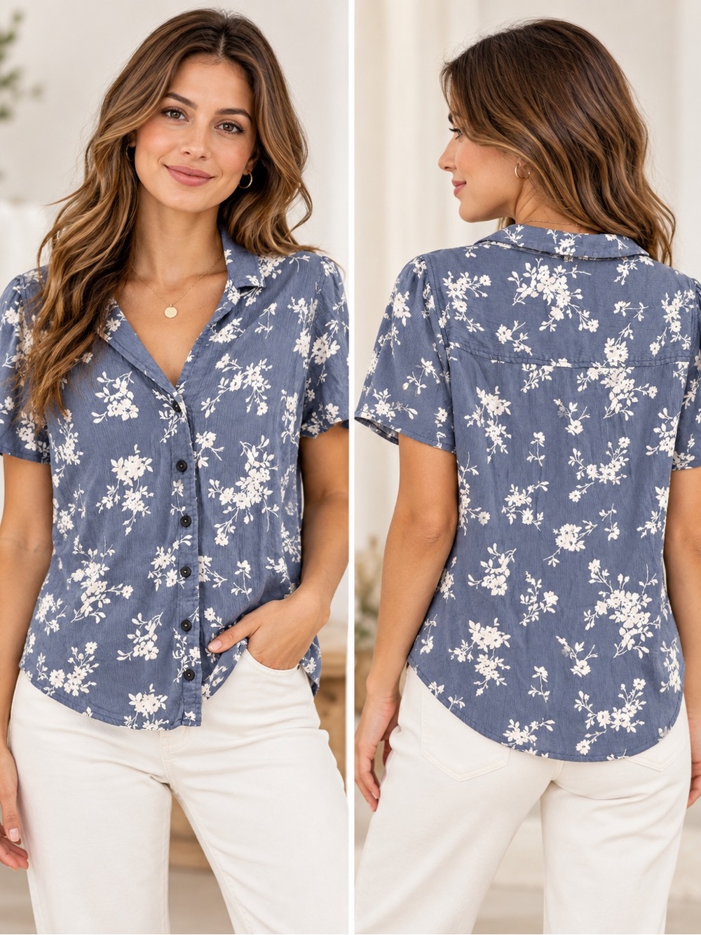 Abercrombie & Fitch Floral Button-Down Blouse – Size Small